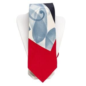 Men's Necktie X'ANDRINI 100% Italian Silk Gray Red Traditional Tie